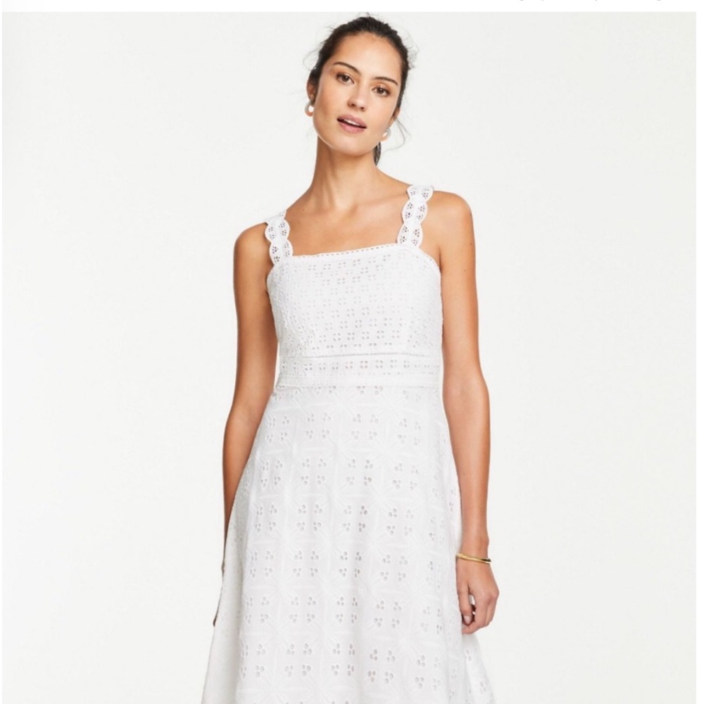 ANN TAYLOR White Eyelet Dress
